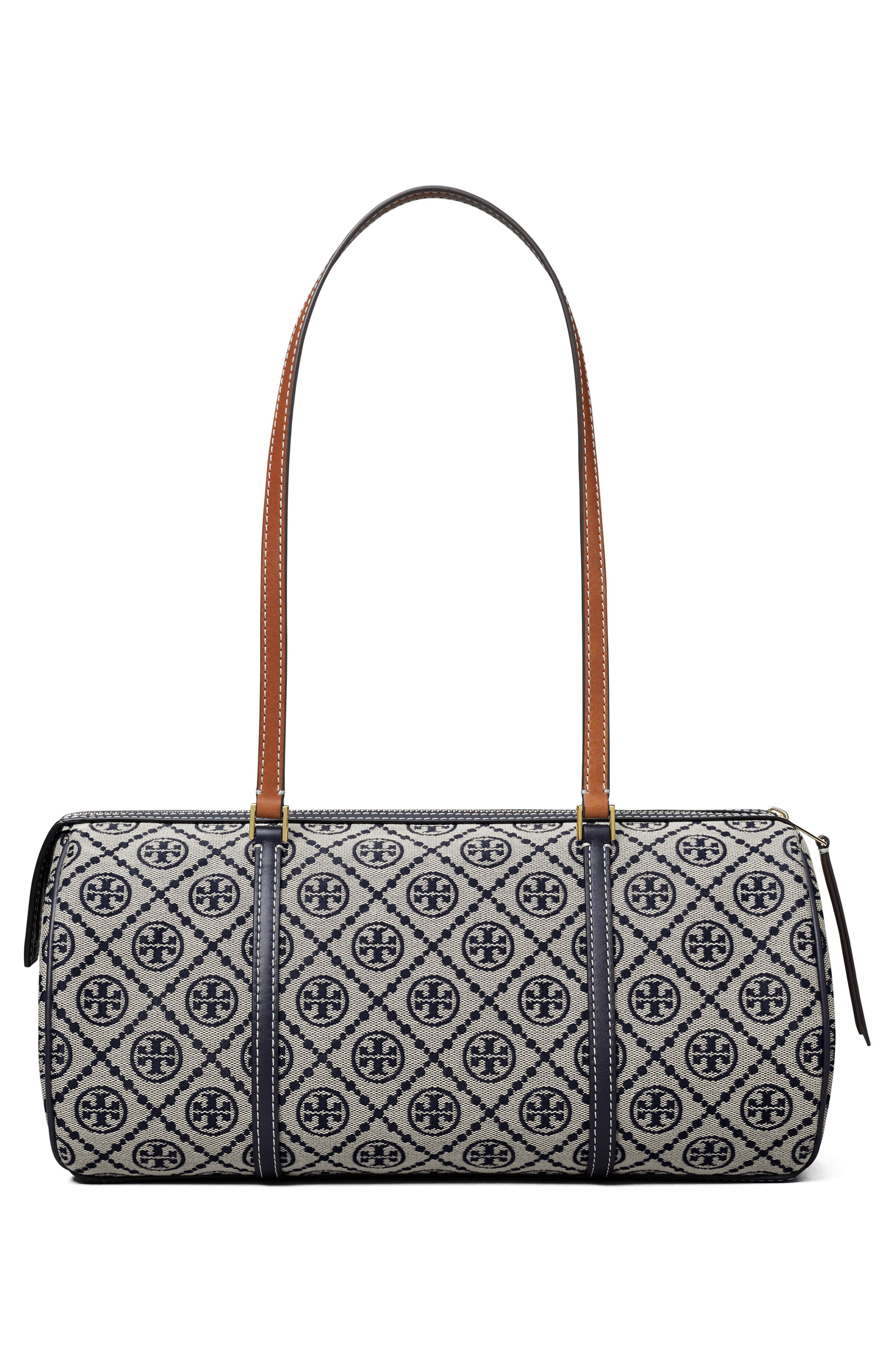 Tory Burch T Monogram Canvas Barrel Bag, Alternate, color, 