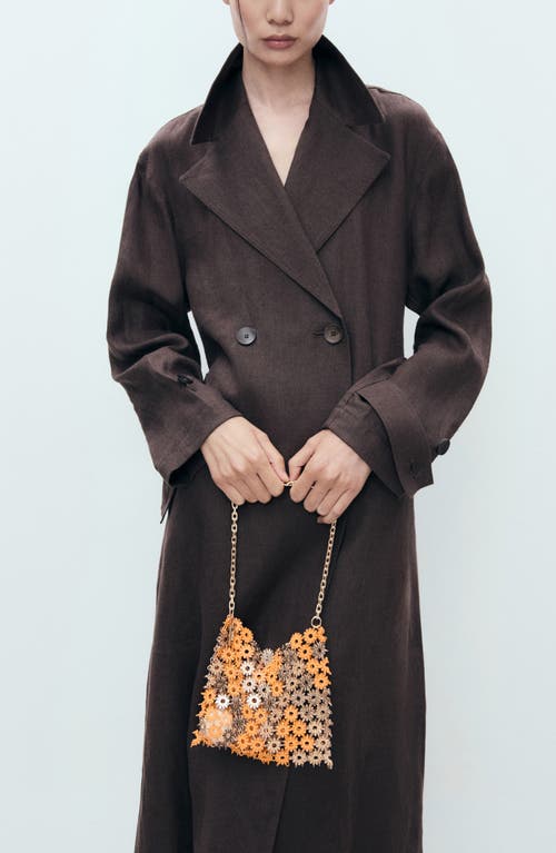 Mango Flower Metal Shoulder Bag In Orange