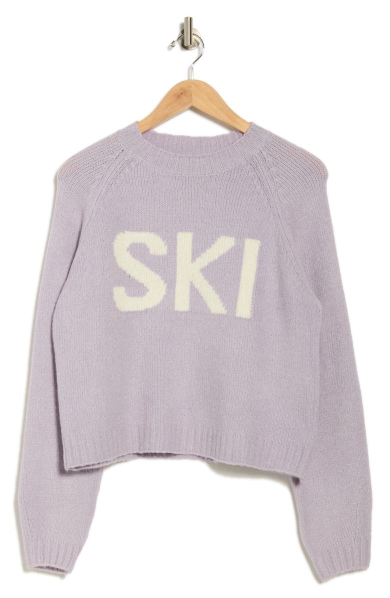 INTERNATIONAL DESIGNER Ski Crewneck Sweater, Alternate, color, Wisteria