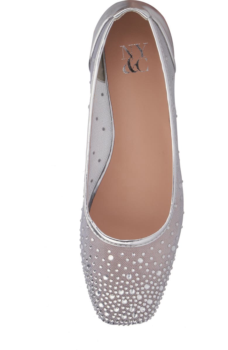NEW YORK AND COMPANY Priya Mesh Flat, Alternate, color, Silver