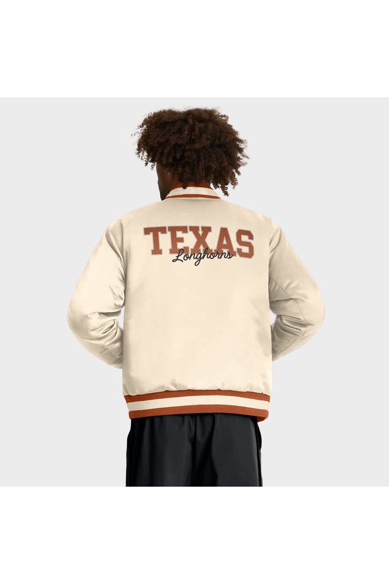 Men's Nike Tan Texas Longhorns Legacy Full-Snap Bomber Jacket, Alternate, color, Tan