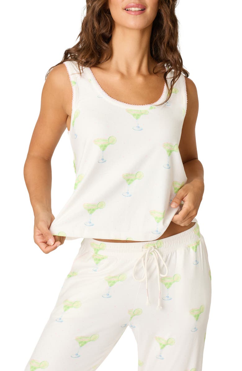 PJ Salvage Margarita Mama Pajama Tank, Main, color, Ivory