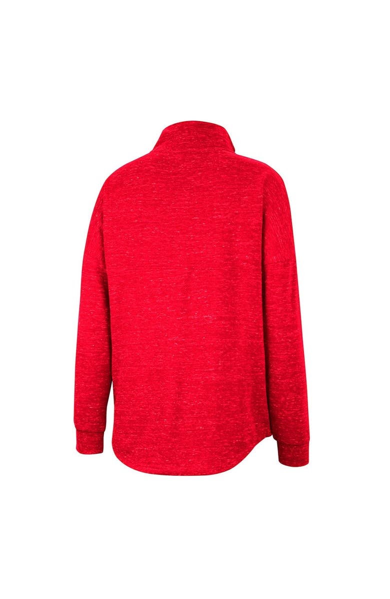 COLOSSEUM Women's Colosseum Scarlet Ohio State Buckeyes Natalie Speckled Quarter-Snap Top, Alternate, color, Scarlet