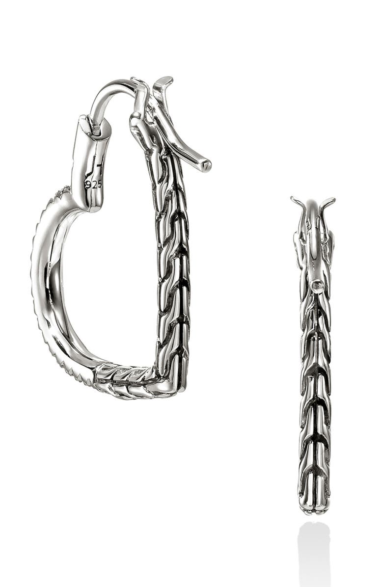 John Hardy Essentials Heart Pavé Hoop Earrings, Alternate, color, 