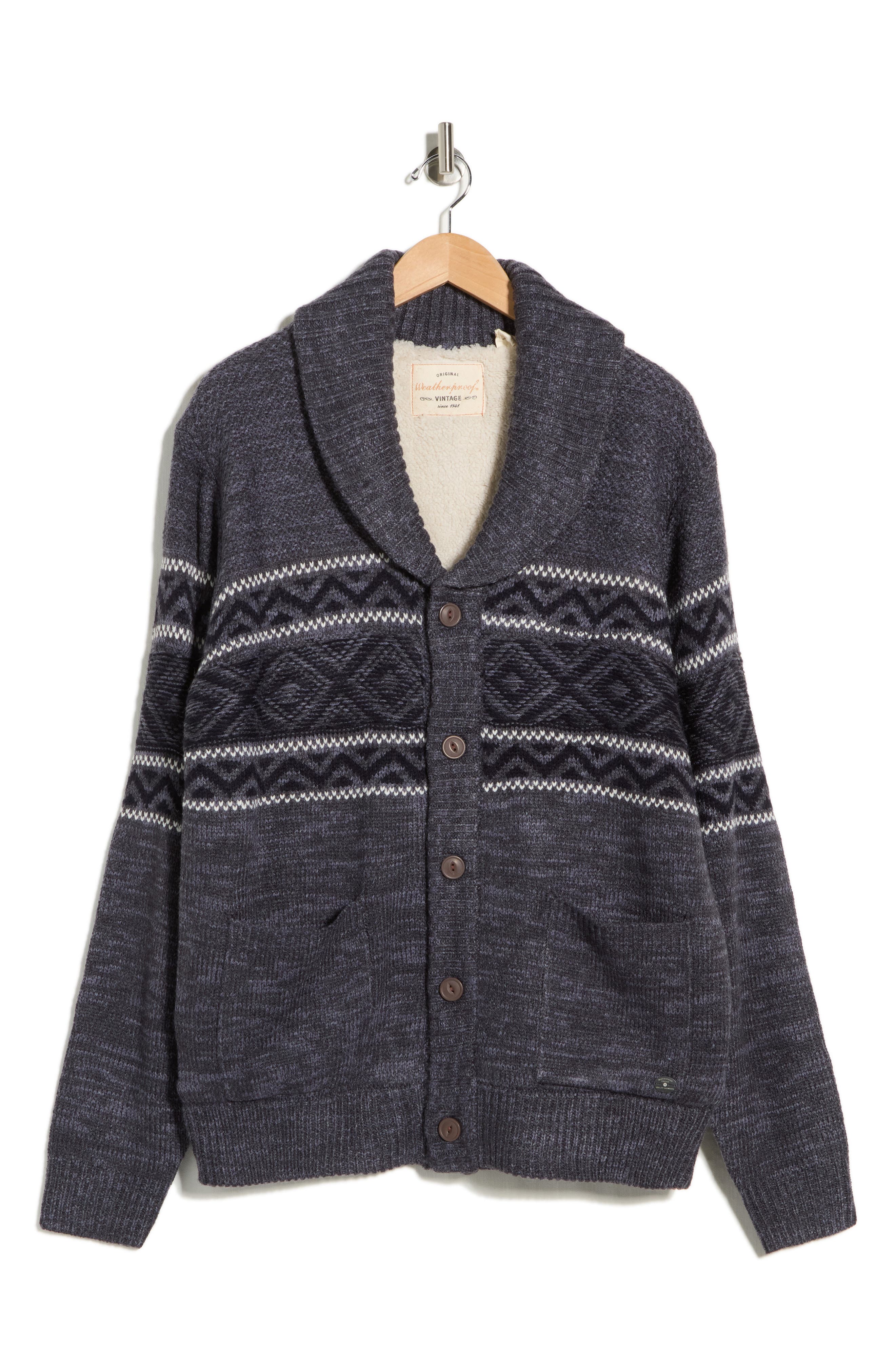 Weatherproof® Jacquard Faux Shearling Lined Sweater