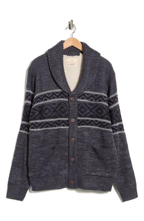 Jacquard Faux Shearling Lined Sweater