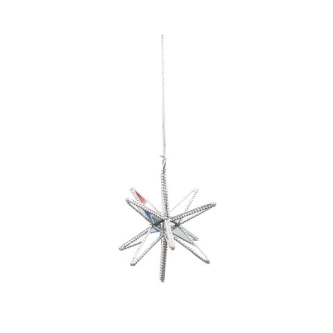 Glitter Beaded Starburst Christmas Tree Ornament