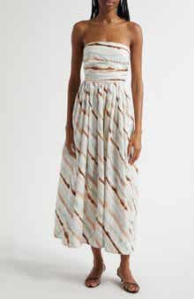 A.L.C. Tara Tie Dye Stripe Strapless Dress