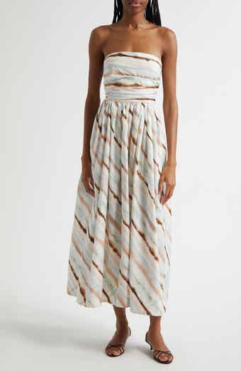 A.L.C. Tara Tie Dye Stripe Strapless Dress