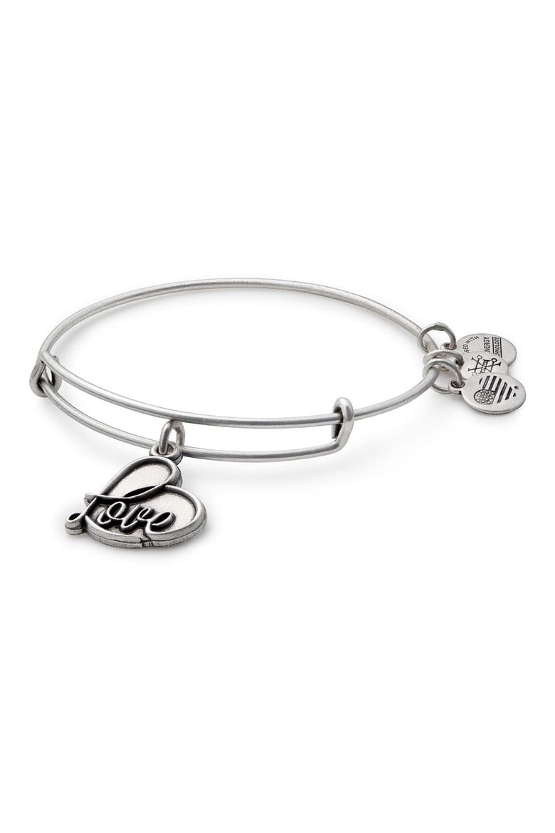 Love Expandable Charm Bracelet, Main, color, SILVER