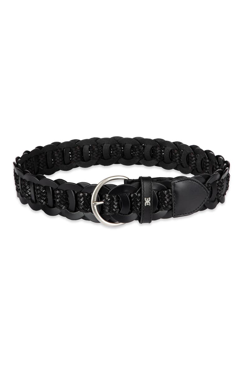 Link Woven Belt, Main, color, BLACK