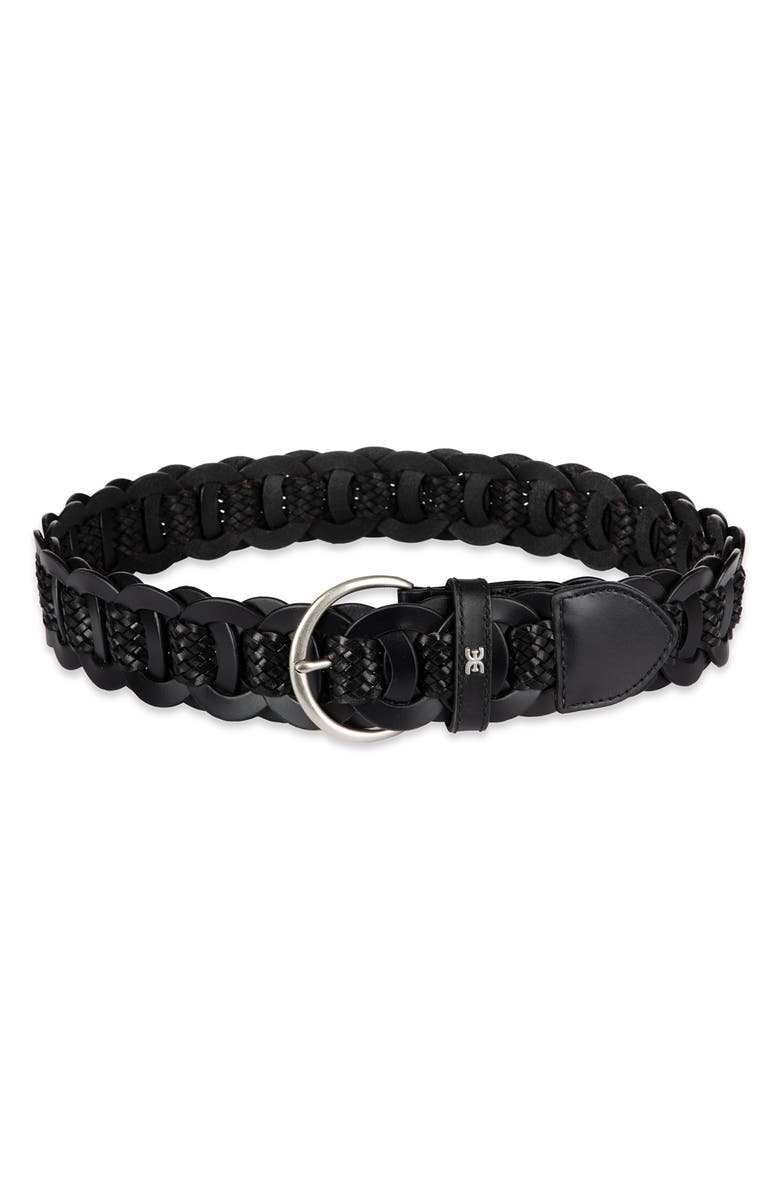 Sam Edelman Link Woven Belt, Main, color, Black