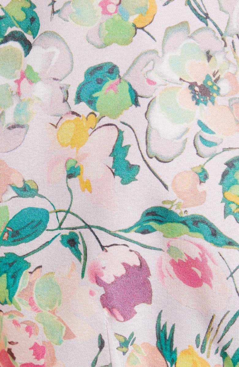 AMUR Auriel Floral Print Silk Top, Alternate, color, 