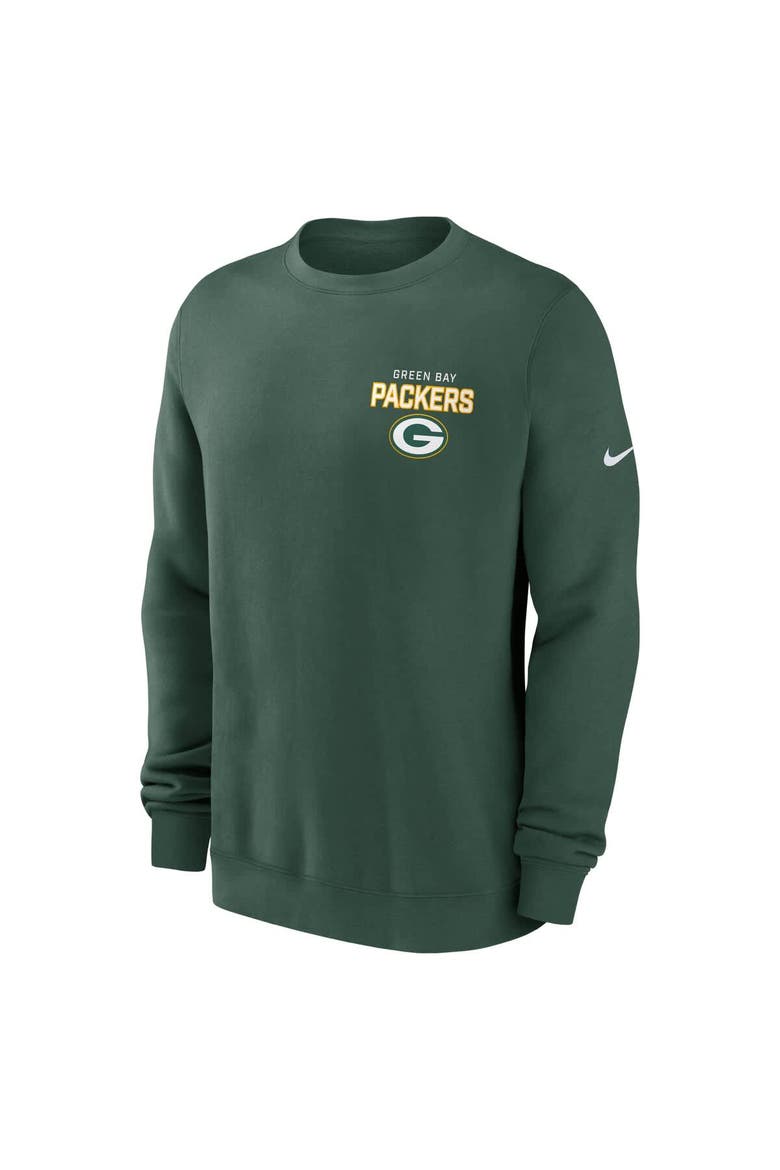 Men's Nike Green Green Bay Packers Primetime Club Fleece Pullover Sweatshirt, Alternate, color, Green