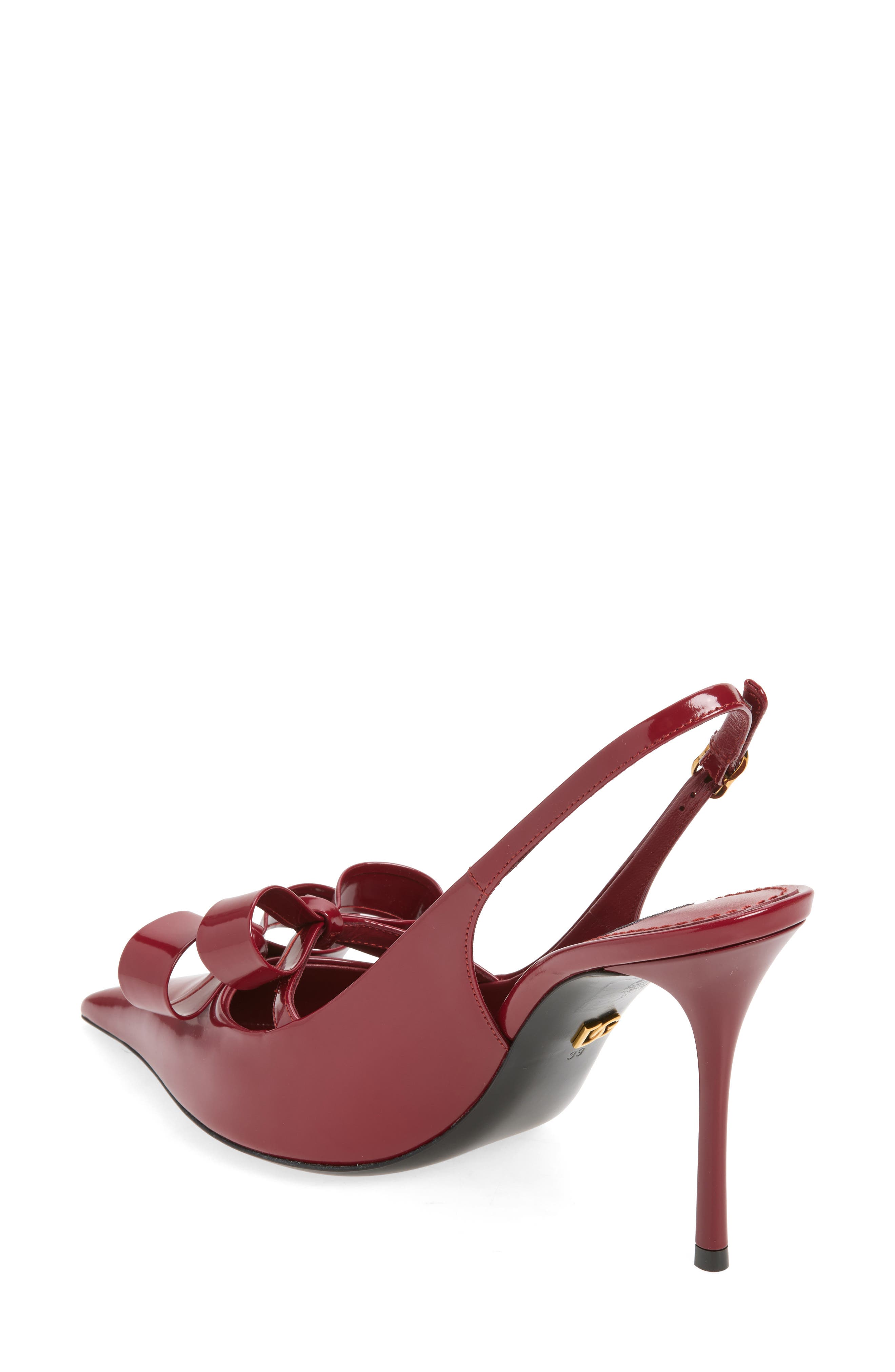 Coeur Leather Slingback Pointed Toe Pump, Alternate, color, TONO VINO
