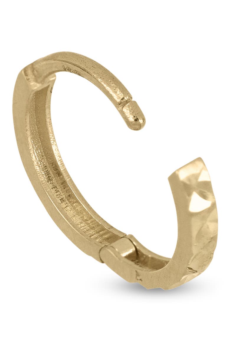 14K Gold Textured Huggie Hoop Earrings, Alternate, color, 14K YELLOW GOLD