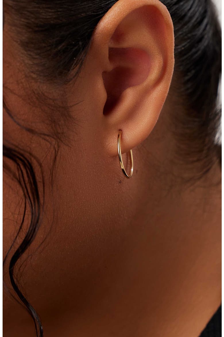 Gold Slim Hoop Earrings - Medium, Alternate, color, Gold