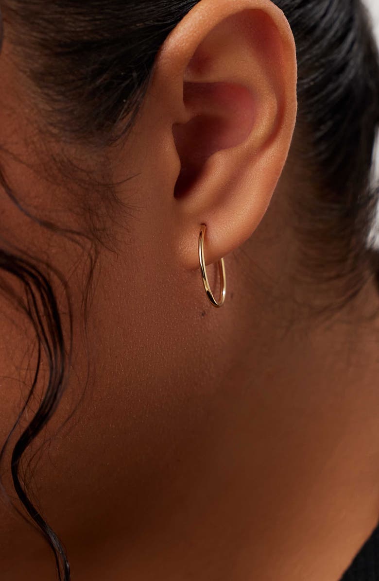 Ana Luisa Gold Slim Hoop Earrings - Medium, Alternate, color, Gold