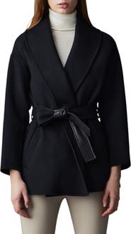 【Mackage】TYRA Women's Coat Cream TYRA Double-Face wool robe jacket for Women | Mackage US