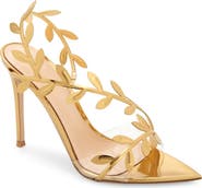 Gianvito Rossi Flavia Leaf Pointed Toe Asymmetric Slingback