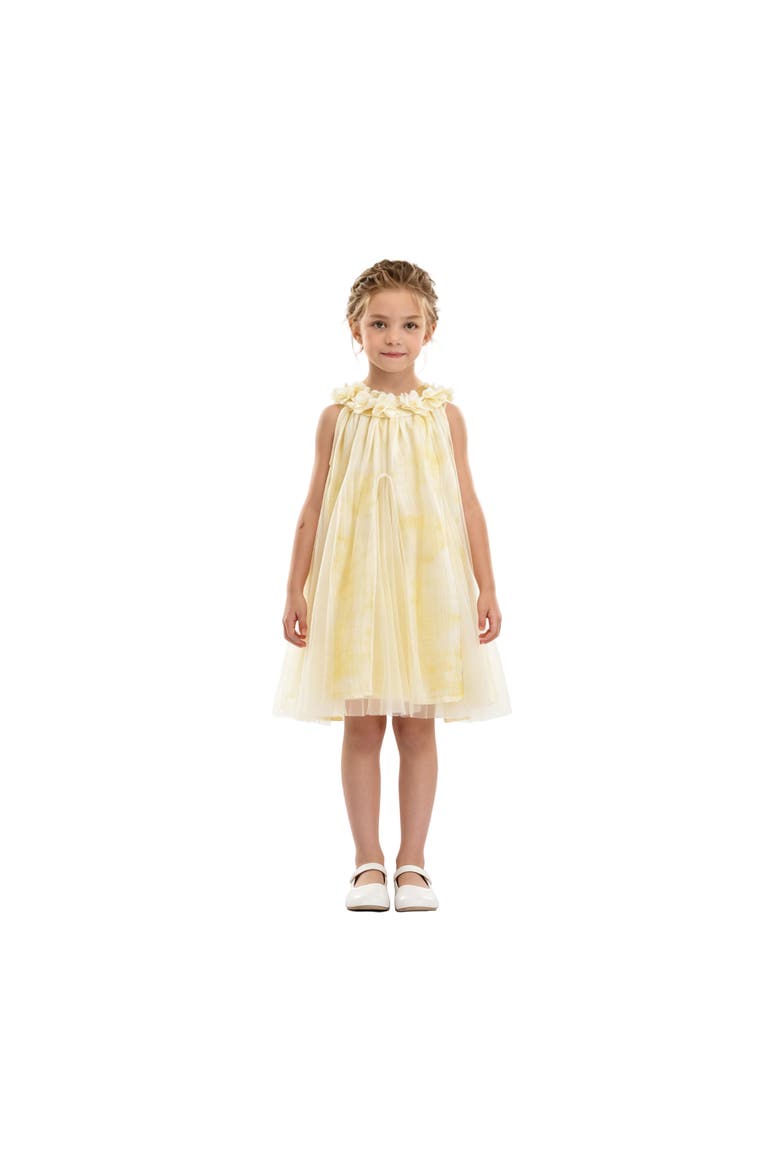 Solavie Floral Layered Dress, Alternate, color, Yellow