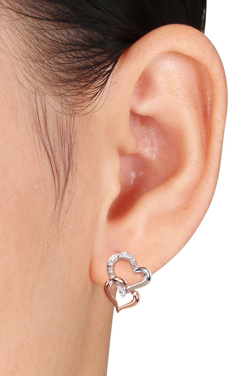 DELMAR Diamond Heart Pendant Necklace & Stud Earrings Set - 0.19ct., Alternate, color, 