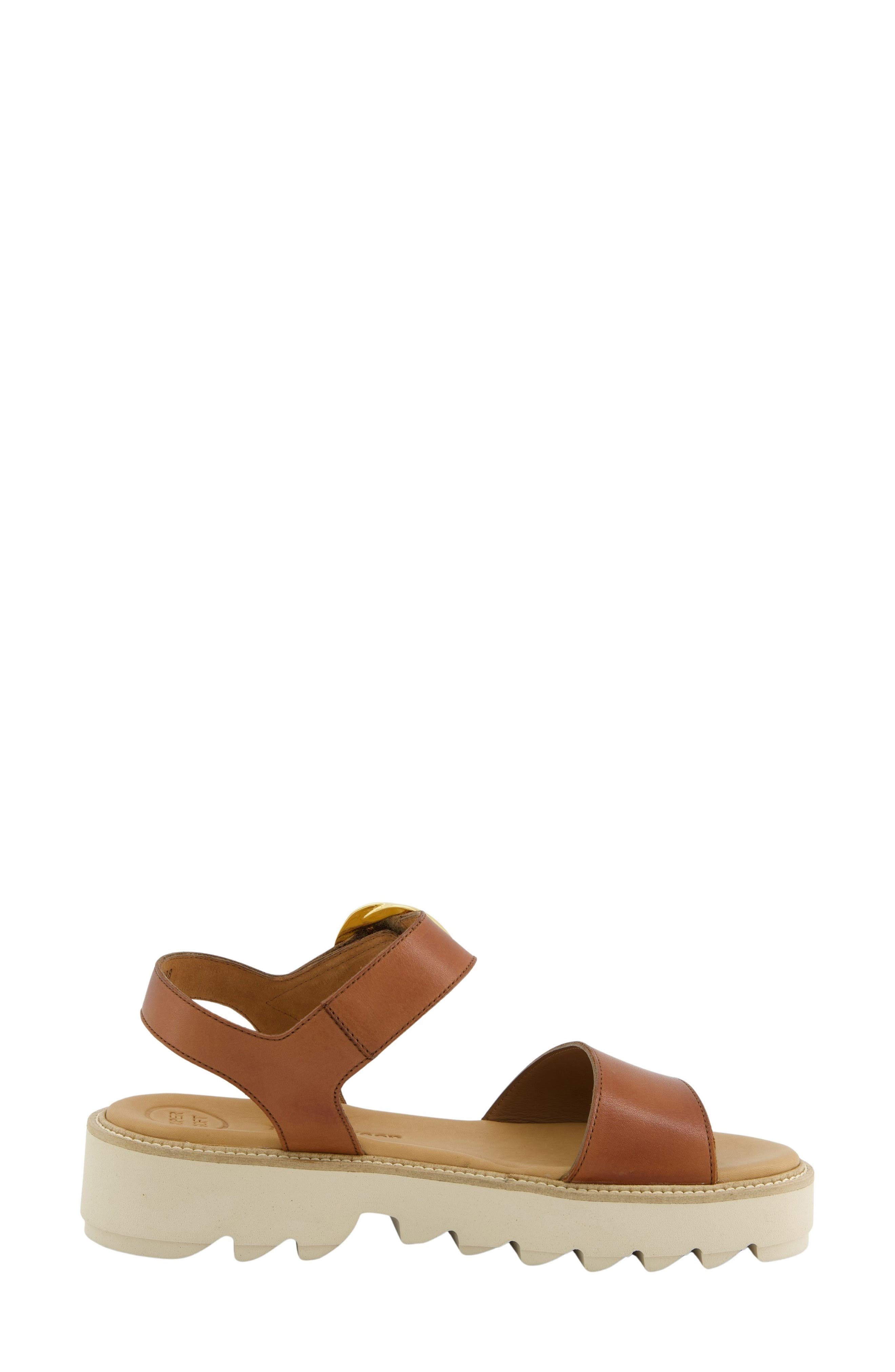 Darcy Ankle Strap Platform Sandal, Alternate, color, COGNAC LEATHER