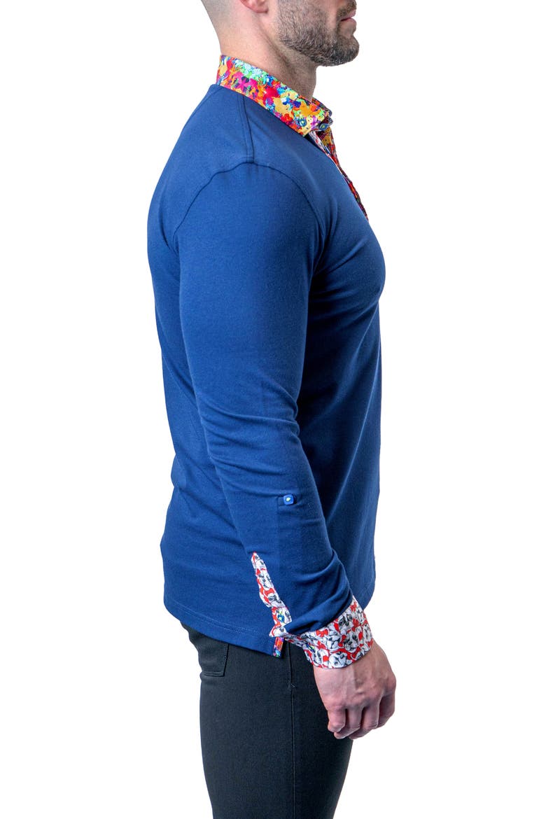Newton Royalty Blue Long Sleeve Polo, Alternate, color, BLUE