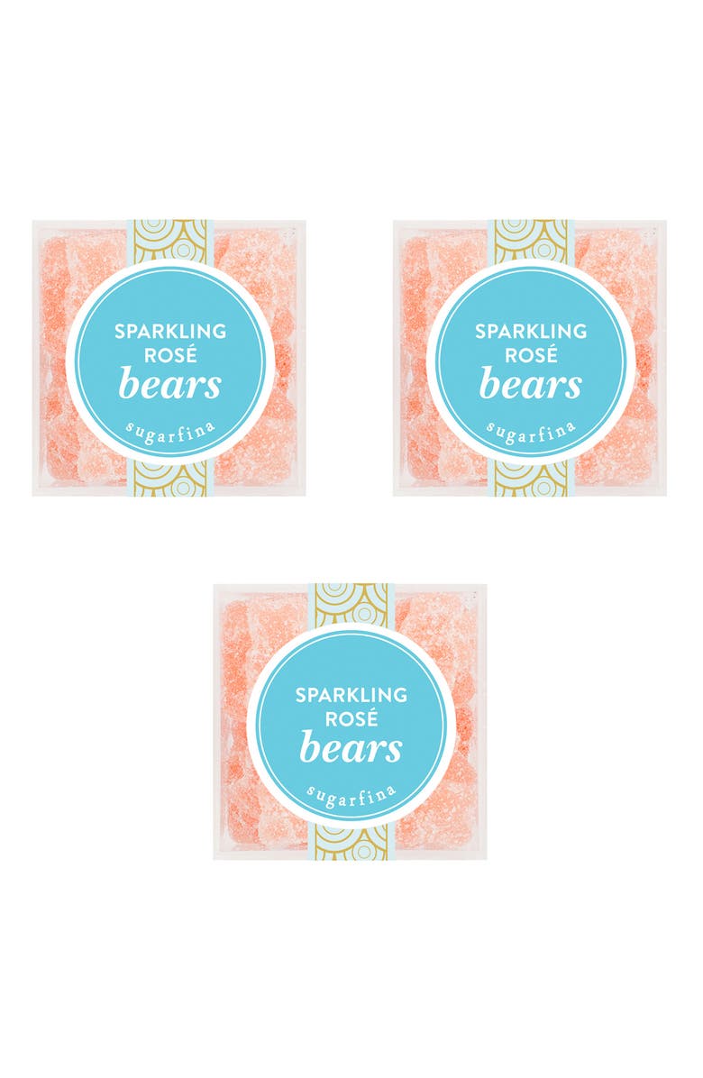 sugarfina Sparkling Rosé Bears - Set of 3, Main, color, Blue