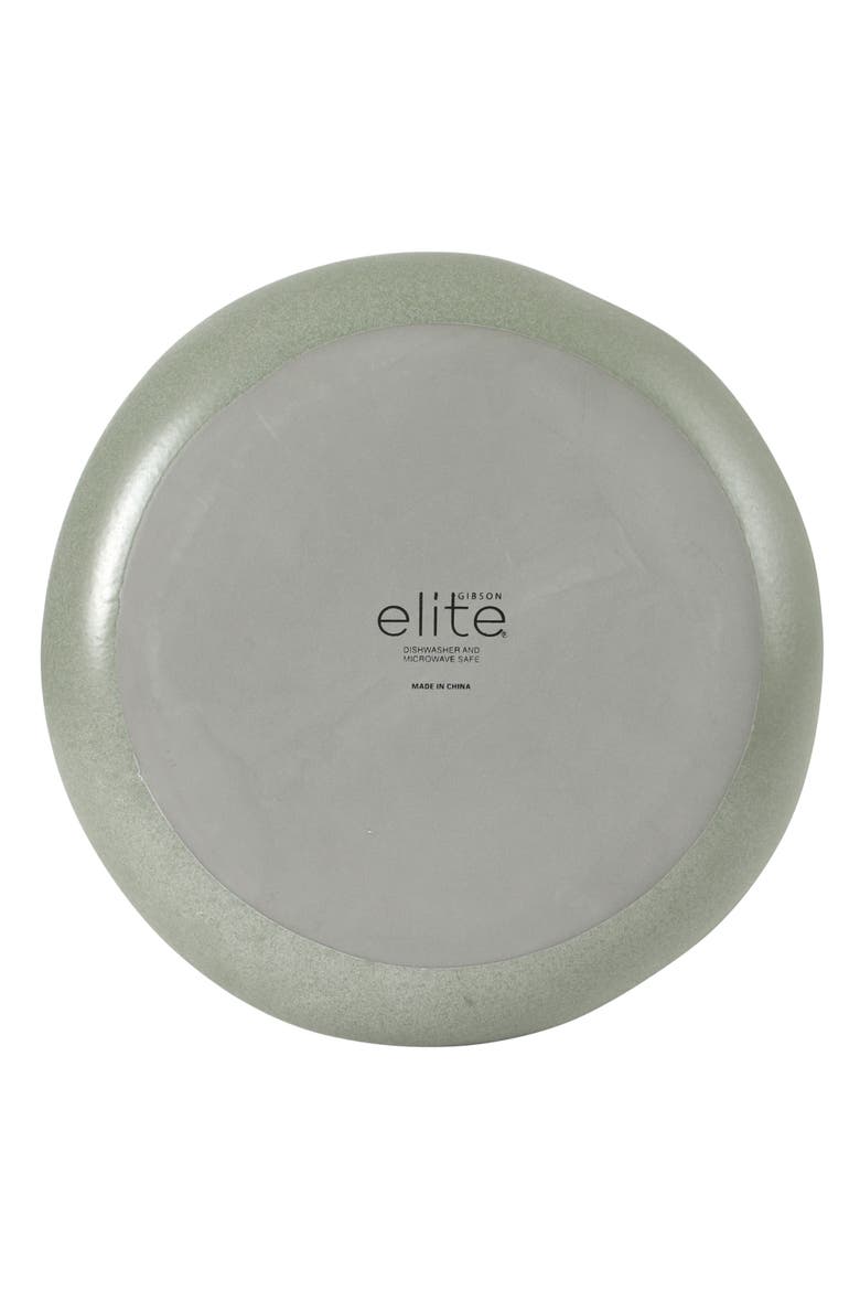 Menlo Park 16-Piece Stoneware Embossed Plates and Bowls Dinnerware Se, Alternate, color, Green