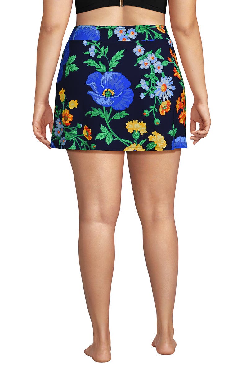 Lands' End Tummy Control Skirt Swim Bottoms, Alternate, color, Navy/Exploded Poppy Floral
