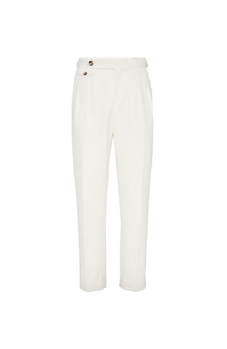 Brunello Cucinelli Gabardine tailor fit trousers, Main, color, Panama