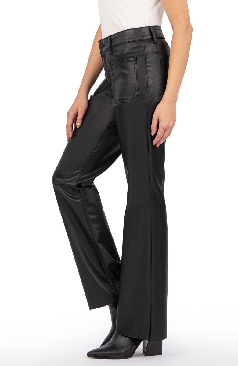 KUT from the Kloth Stella Fab Ab Raw Hem Coated Flare Jeans, Alternate, color, 