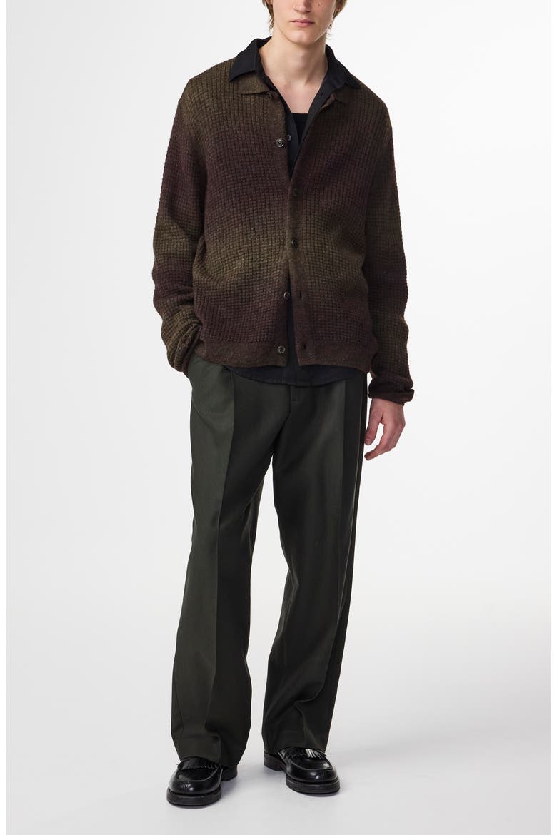 Thor Gradient Bubble Stitch Cardigan, Alternate, color, DARK ARMY