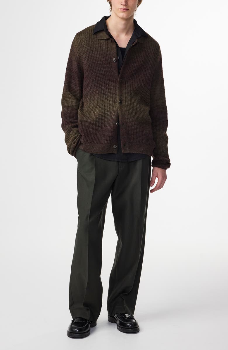 NN07 Thor Gradient Bubble Stitch Cardigan, Alternate, color, Dark Army