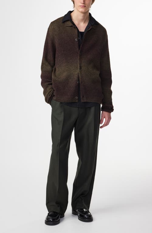 Nn07 Thor Gradient Bubble Stitch Cardigan In Brown