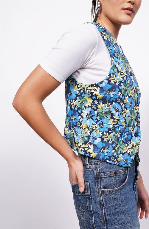 Wildfang The Empower Vest In Carnations Navy Multi