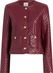Cinq à Sept Brooke Quilted Faux Leather Jacket