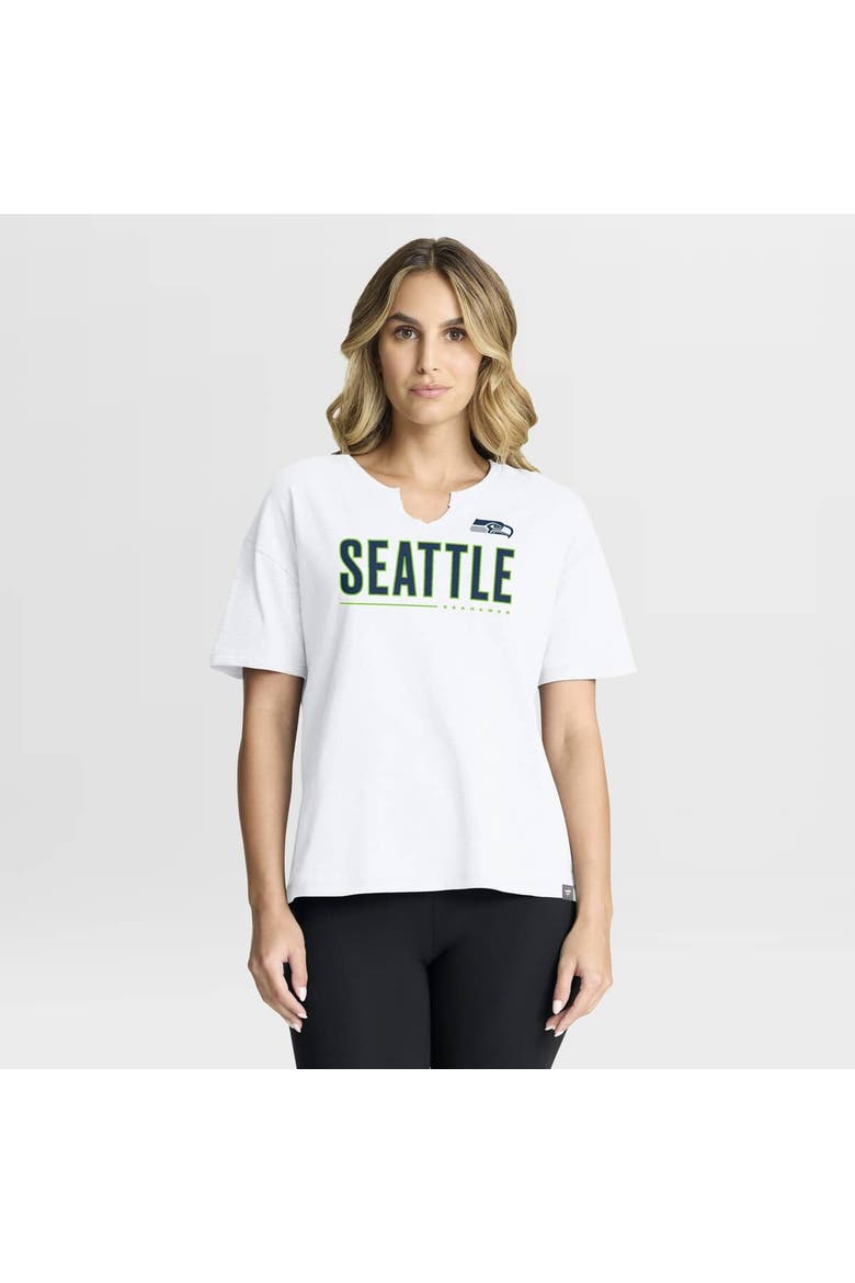Women's Fanatics White Seattle Seahawks Redzone Slub Boxy T-Shirt, Main, color, White