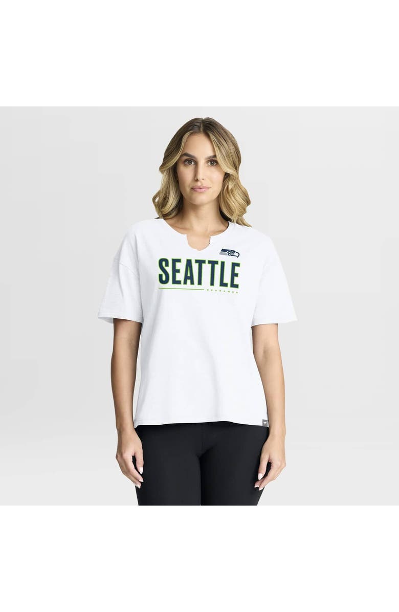 FANATICS Women's Fanatics White Seattle Seahawks Redzone Slub Boxy T-Shirt, Main, color, White
