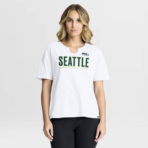 Women's Fanatics White Seattle Seahawks Redzone Slub Boxy T-Shirt