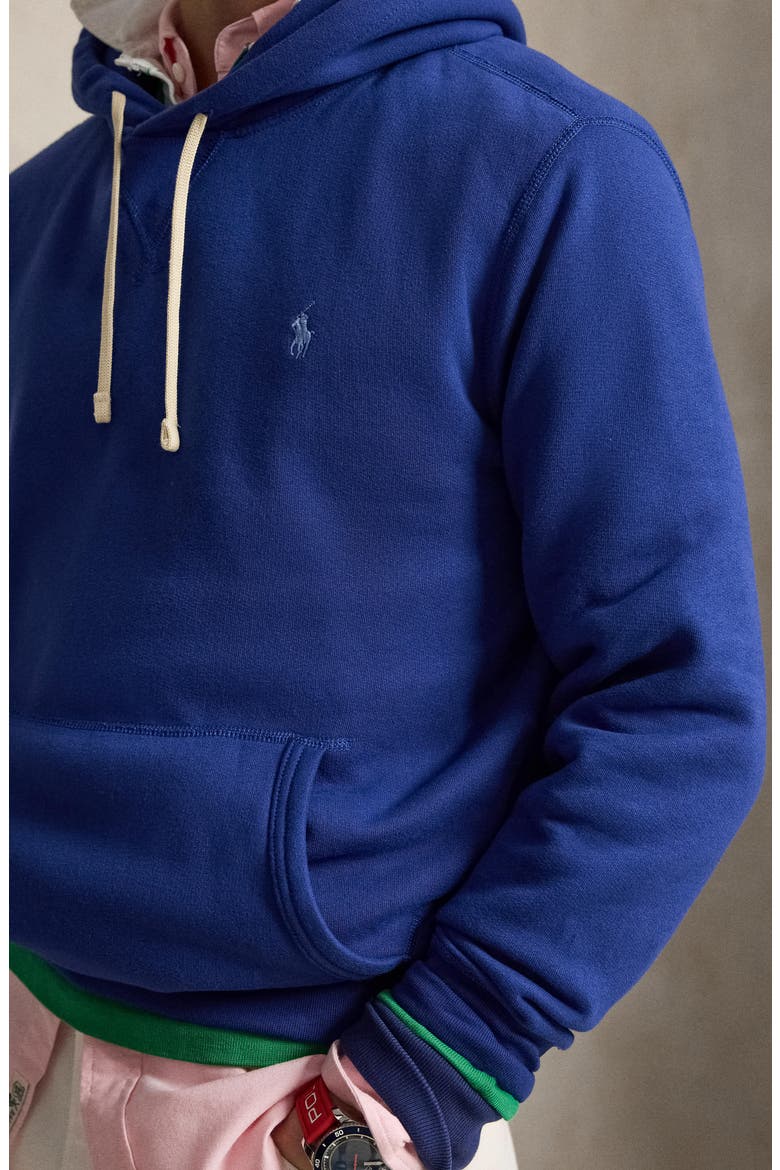 Polo Fleece Hoodie, Alternate, color, BLUE