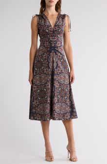 Veronica Beard Zia Sleeveless Stretch Cotton Midi Dress