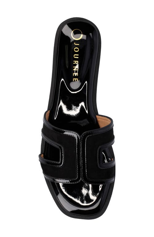 Shop Journee Collection Primah Slide Sandal In Black Patent