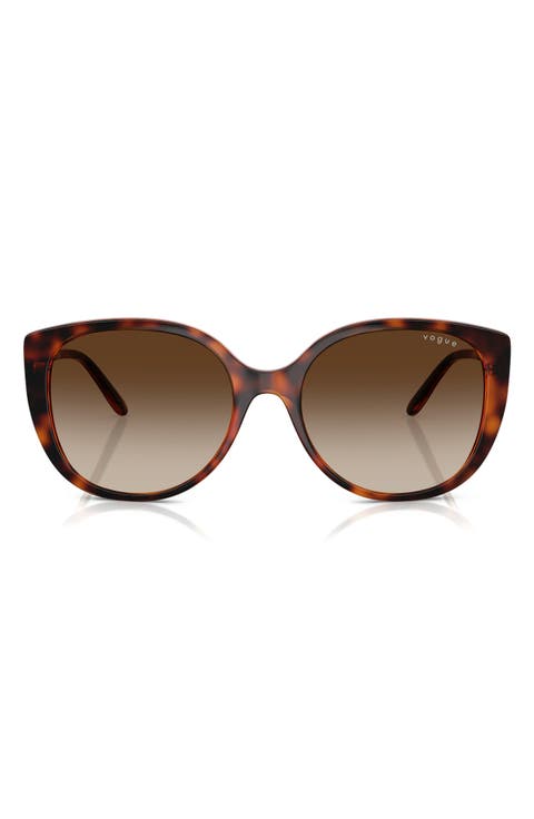 55mm Polarized Gradient Butterfly Sunglasses