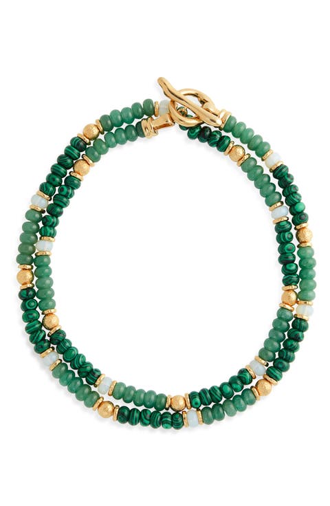 Mellow Malachite, Jade & Agate Beaded Necklace