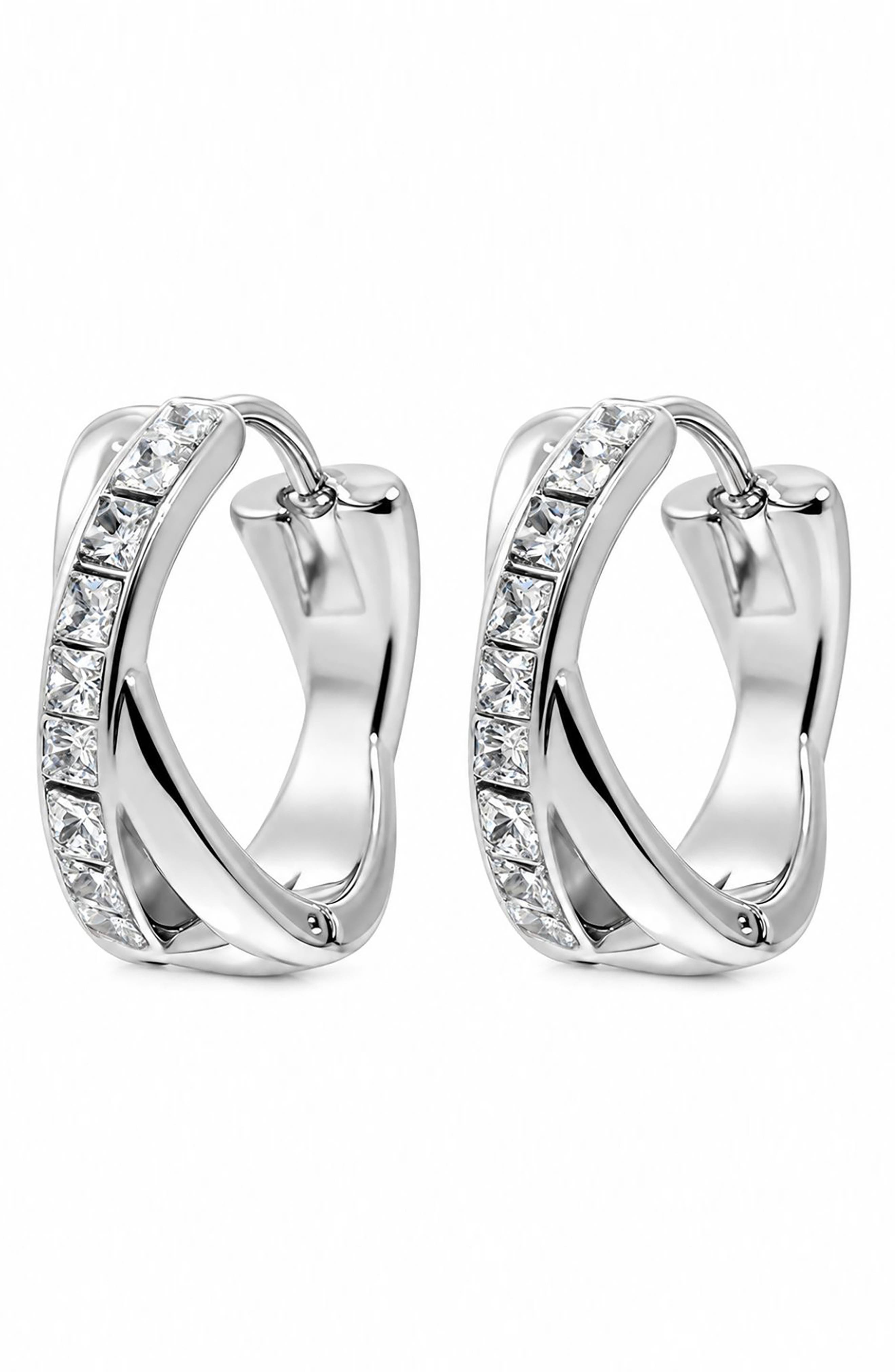 Cubic Zirconia Huggie Hoop Earrings