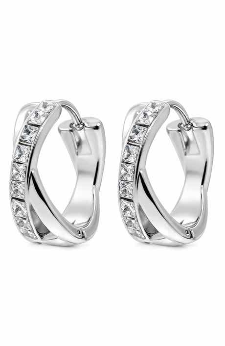 Cubic Zirconia Huggie Hoop Earrings