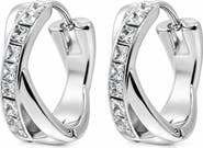 REBL Cubic Zirconia Huggie Hoop Earrings