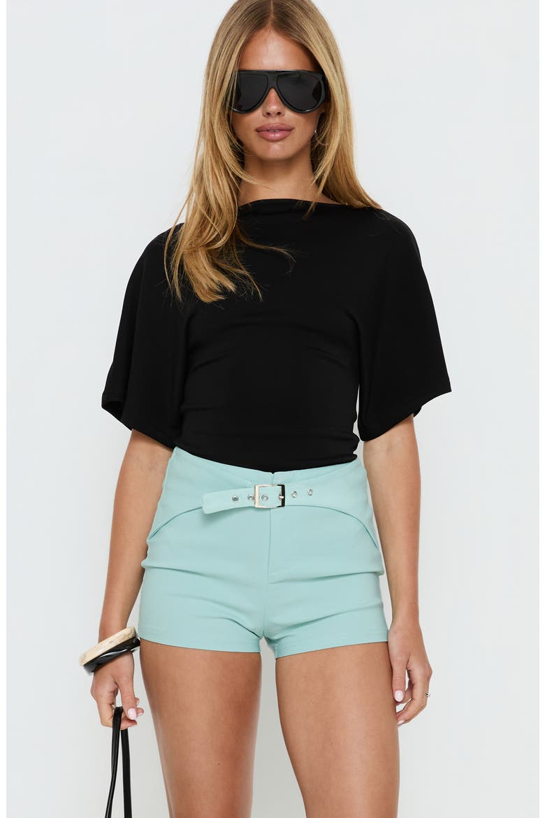 Viridian Belted Micro Shorts, Alternate, color, BLUE